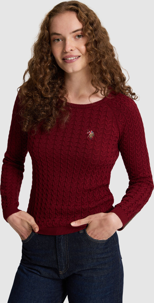 Kadın Bordo Basic Kazak50327560-VR014