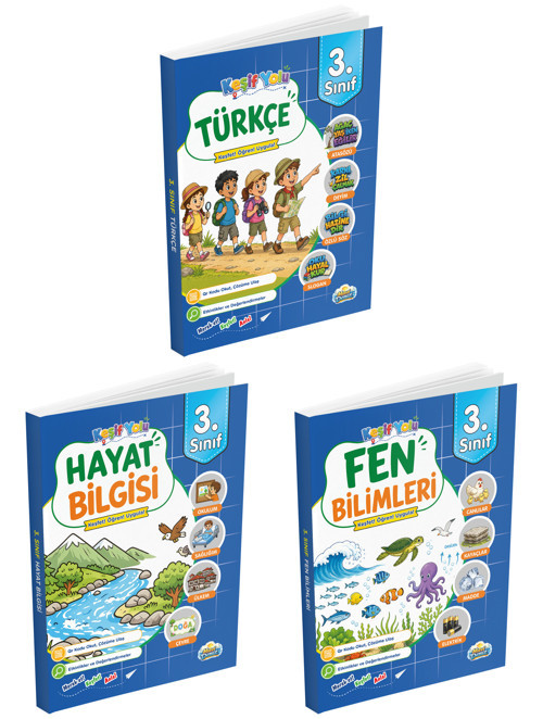 Mavi Deniz 2027 3. Sınıf Keşif Yolu Türkçe + Hayat Bilgisi + Fen Bilimleri Seti 3 Kitap Maarif Model