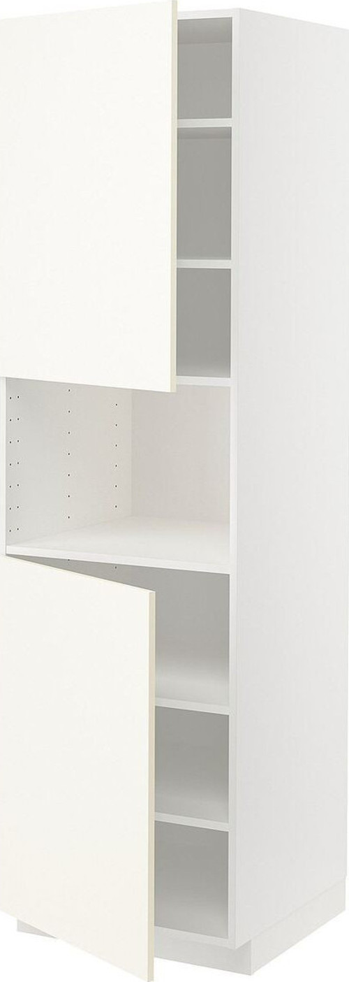 Mikrodalga fırın boy dolabı, VALLSTENA beyaz, 60x60x200 cm, 2 kapaklı