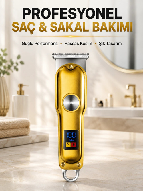 Profesyonel Tıraş Makinesi 120 Dakika Kullanım T lı 3 Taraklı USB Şarjlı Saç Sakal Kesme Makinesi
