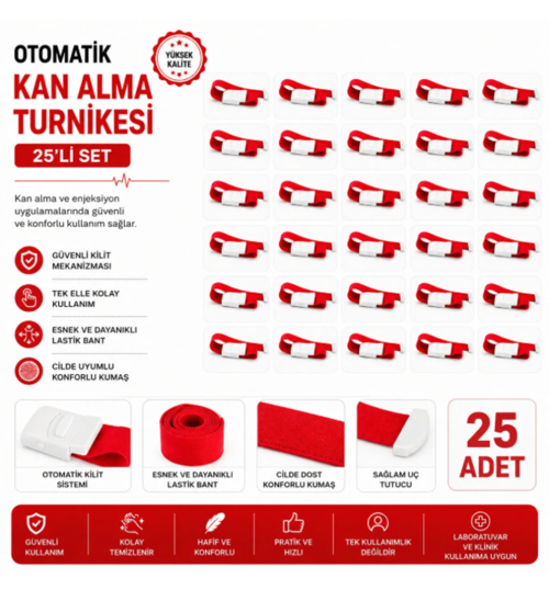 Otomatik Kan Alma Turnikesi 25'lİ Set
