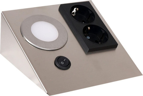 Cata Marka Ct-5109 Model Mutfak Dolap Tezgah Altı Prizi Led Spotlu Aydınlatma Çiftli