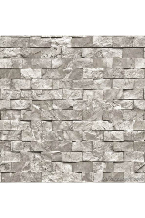 Gri Tonlu Patlama Taş Desenli Duvar Kağıdı(Yapıştırıcı Hediye)