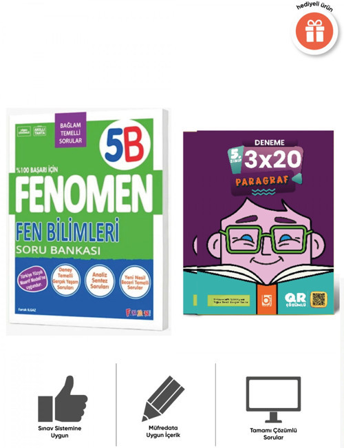 Fenomen 2027 5. Sınıf Fen Bilimleri B Soru Bankası Ve 3x20 Paragraf Deneme Bigelio Yayıncılık