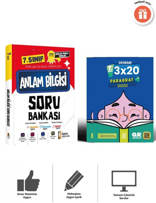 İsem 2027 7. Sınıf Anlam Bilgisi Soru Bankası Ve 3x20 Paragraf Deneme Bigelio Yayıncılık