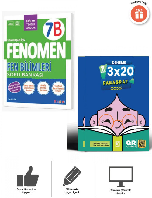 Fenomen 2027 7. Sınıf Fen Bilimleri B Soru Bankası Ve 3x20 Paragraf Bigelio Yayıncılık