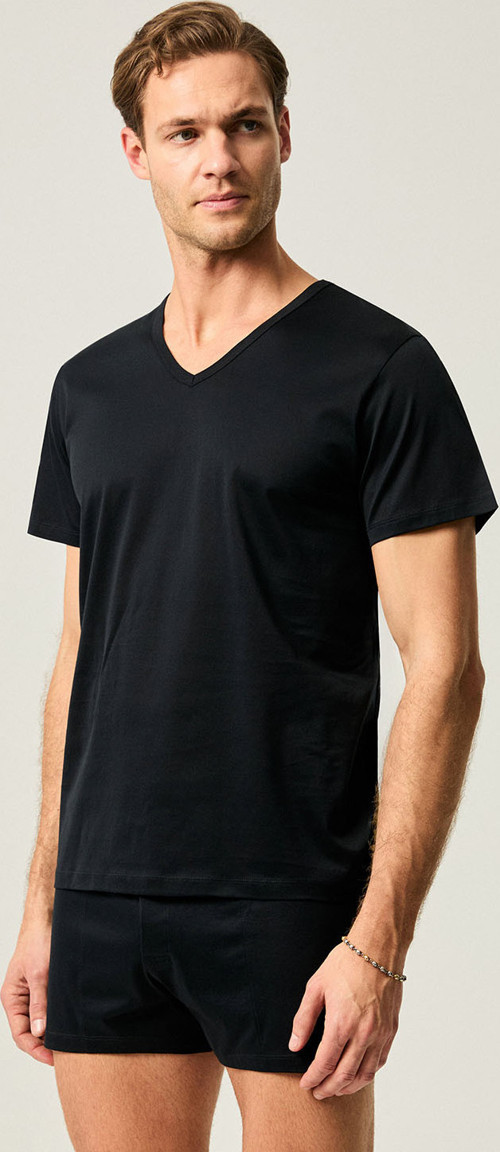 Kom Elite VYaka Pamuk Merserize Erkek Tshirt - Siyah
