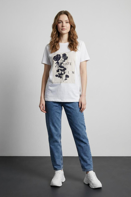 26Ytsh01707 Baskı Detaylı Kadın T-Shirt