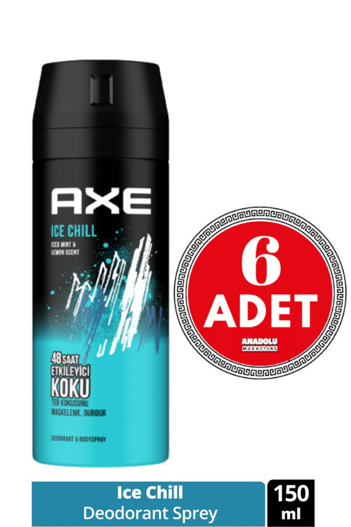 Erkek Deodorant Sprey Ice Chill 150 Ml 6 Adet