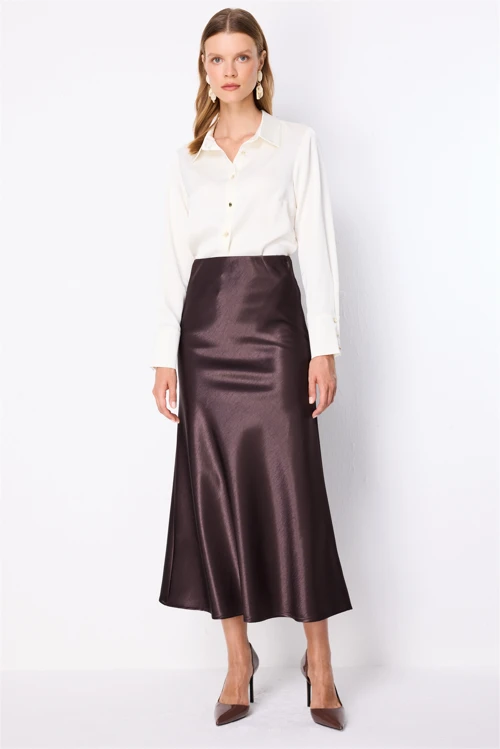 Beli Lastikli Maxi Saten Etek 3929
