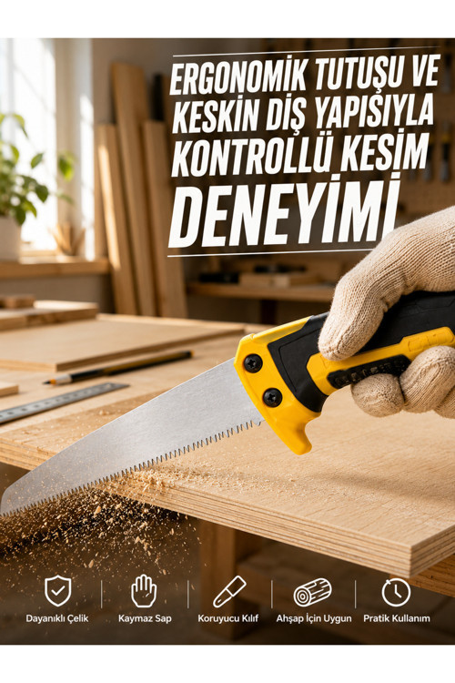 Düz Bıçaklı Budama Testeresi Kılıflı Güvenli Tasarım