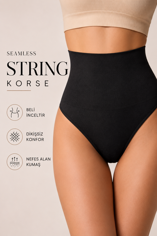 Yüksek Bel Lazer Kesim String Korse Külot İz Yapmayan İnceltici Sıkılaştırıcı Göbek Karın Bel Toparlayıcı