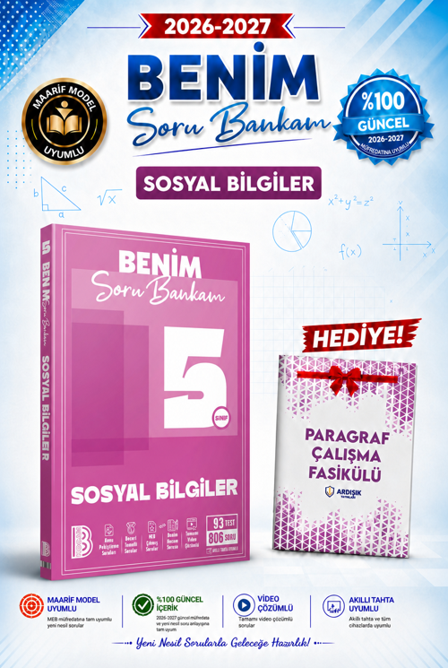 Benim Hocam 5. Sınıf Sosyal Bilgiler Soru Bankası Maarif Model