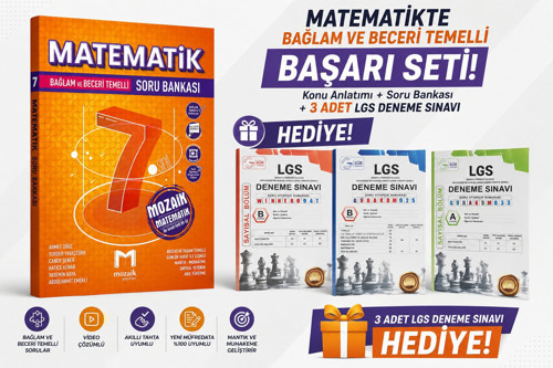 MOZAİK YAYINLARI 2027 7.SINIF MATEMATİK SORU BANKASI-LGS 3 ADET DENEME SETİ HEDİYELİ!!