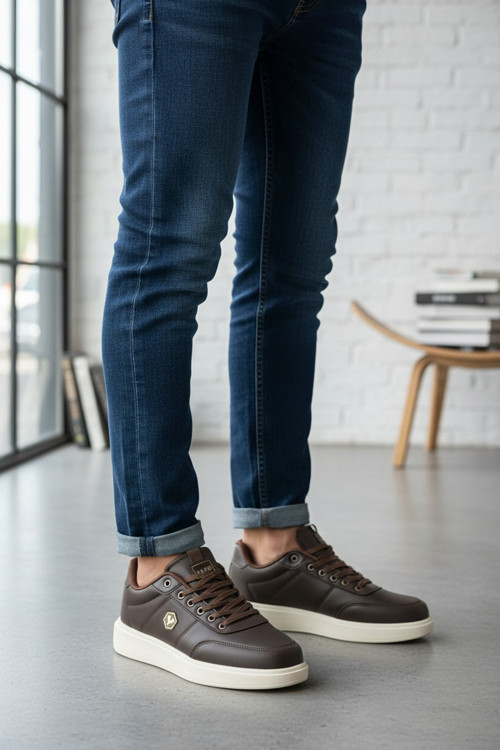 Casual Düz Taban Bağcıklı Erkek Sneaker Yürüyüş Ayakkabısı