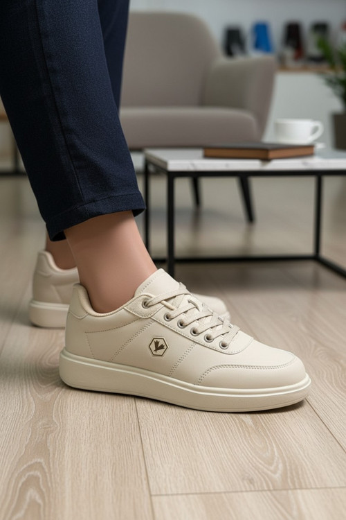 Casual Düz Taban Bağcıklı Erkek Sneaker Yürüyüş Ayakkabısı