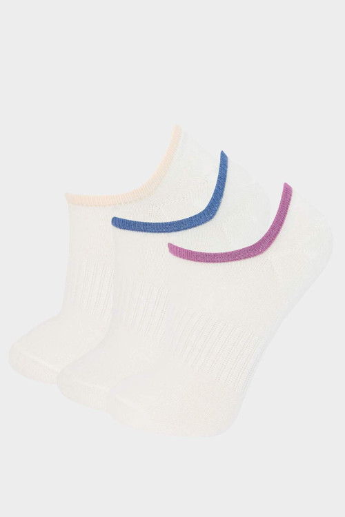 Kadın 3'lü Pamuklu Sneaker Çorap E2090AXNS