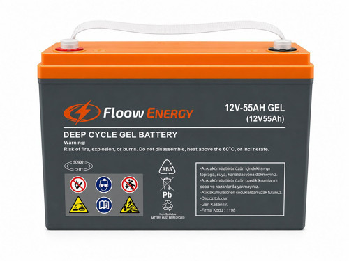 12V 55 Ah Deep Cycle Jel Akü (2026 Üretim - Güneş Enerjisi, Karavan, Tekne Uyumlu)