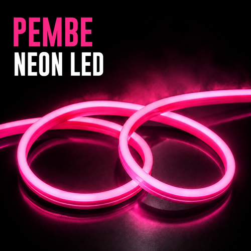 12V Pembe Işık Neon Led Hortum CT-4455P 50 Metre