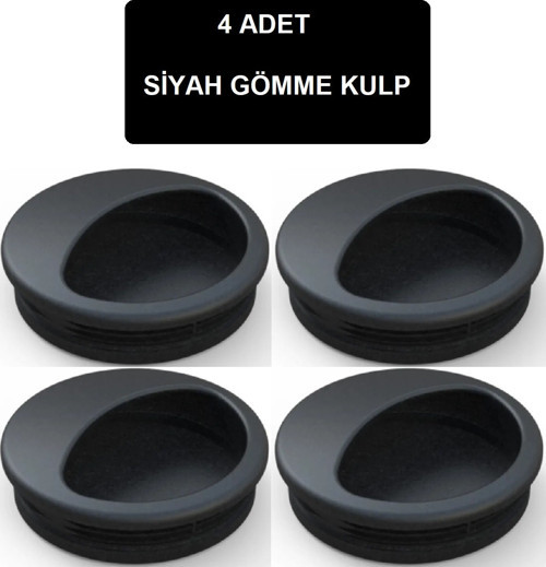 Gömme Kulp Siyah 4 Adet