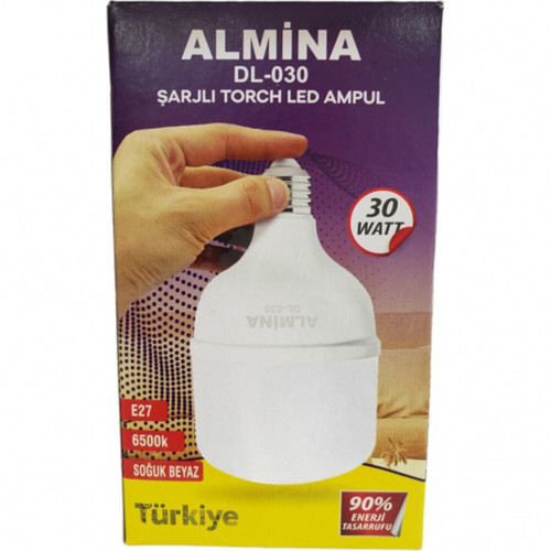 30 Wat Şarjlı LED Ampul E27 Duy