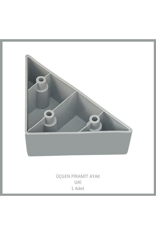 Üçgen, Piramit Mobilya Ayağı 3 Cm Gri