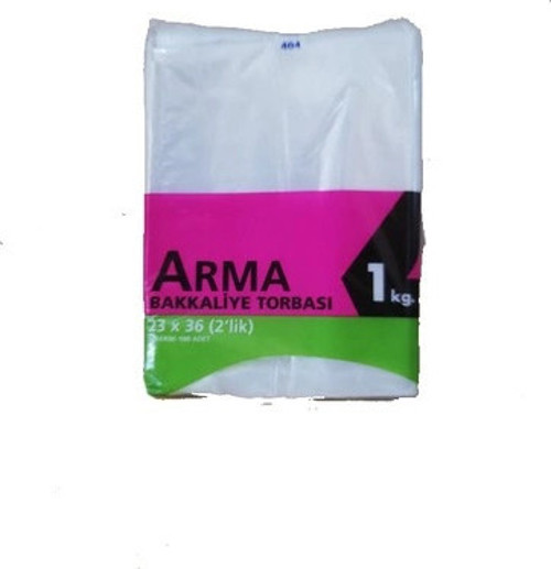 Bakkaliye Naylon PE Torba 2'kg lık 23x36 cm 1 Paket