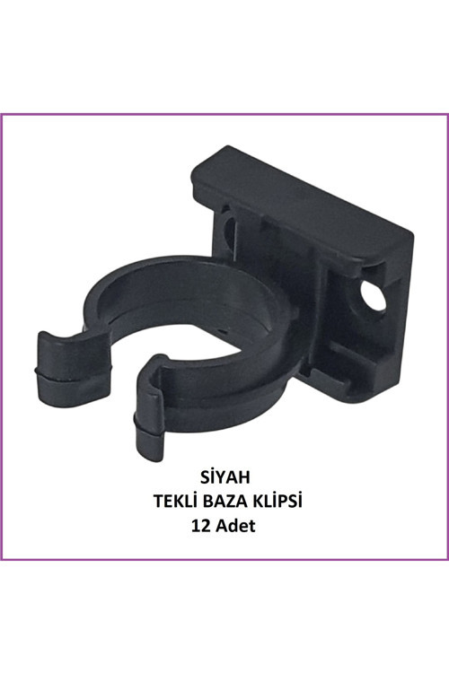 BAZA KLİPSİ, TEKLİ, Siyah (12 Adet)