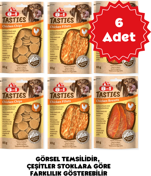 8IN1 Tasties Karışık Set Köpek Ödülü 85gr x 6 Adet