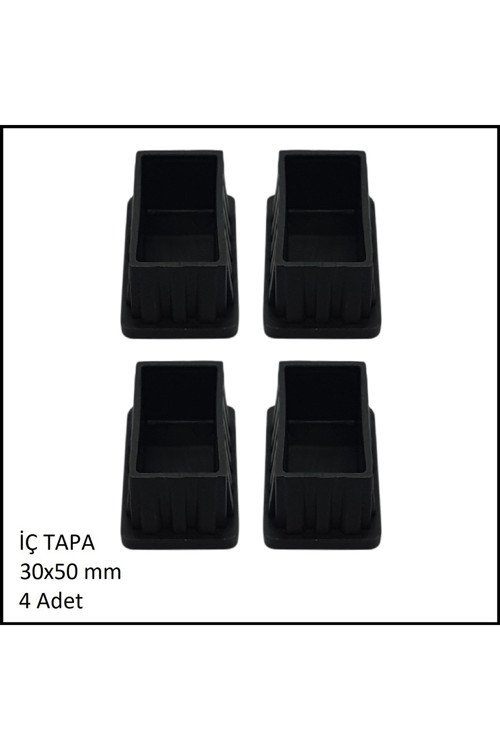Plastik Iç Tapa 30x 50 Mm Siyah 4 Lü