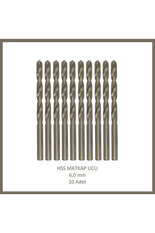HSS Matkap Ucu 6 mm, Metal, Ahşap, Plastik için (10 Adet)