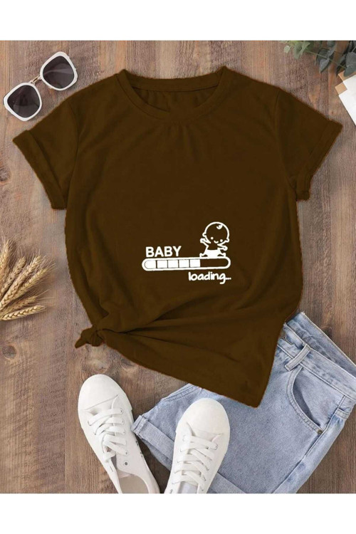 Malkoçbey Kadın Baby Loading... Baskılı Oversize Basic T-Şhirt