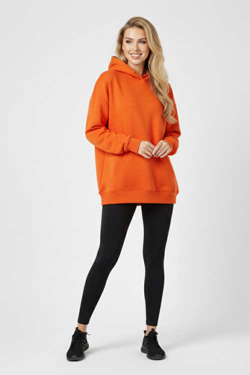 Baskısz Unisex Oversize Kapüşonlu Sweatshirt Rahat Kalıp Hoodie