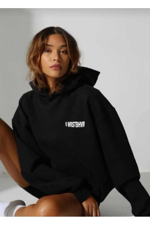 Malkoçbey Kapüşonlu Baskılı Oversize Unisex Sweatşhirt