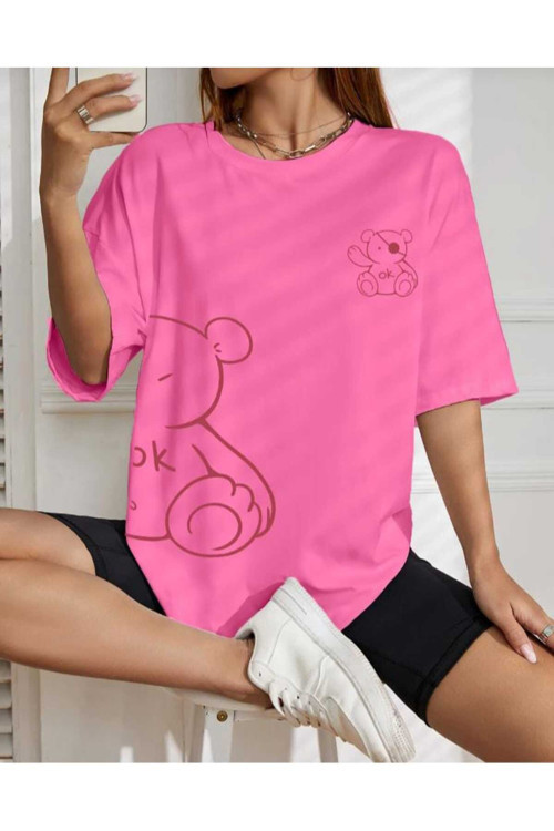 Malkoçbey Korsan Ayı Baskılı Oversize Unisex Basic T-Şihirt