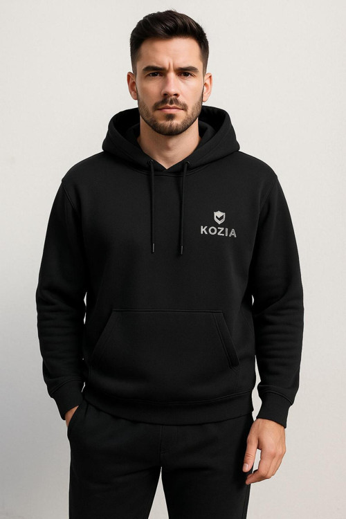 Orjinal Kozia Baskılı Oversize Unisex Kapüşonlu Sweatşhirt