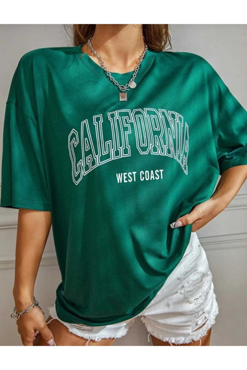 Malkoçbey Los Angeles Baskılı Oversize Unisex Basic T-Şhirt