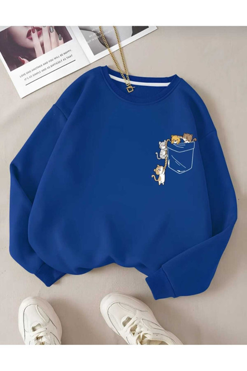 Malkoçbey Oyaka Baskılı Cep Baskılı Sweatşhirt