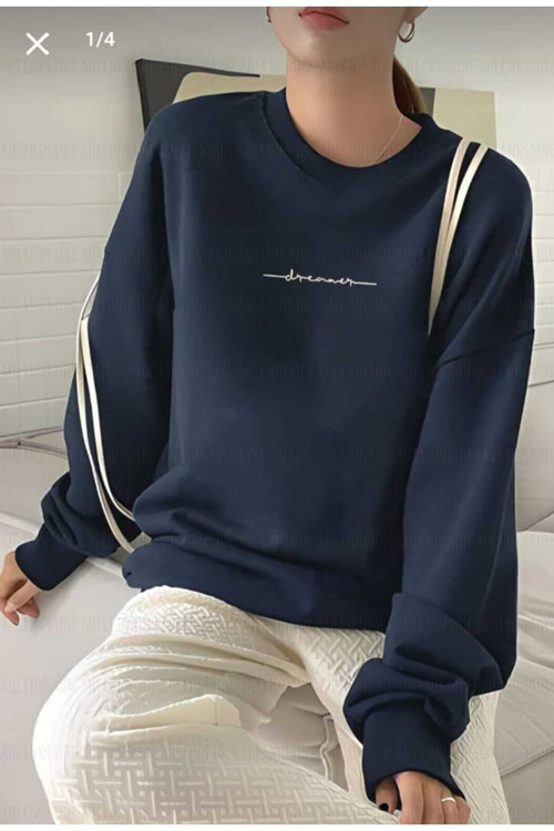 Malkoçbey Dramer Baskılı Oversize Unisex O Yaka Swaetşhirt
