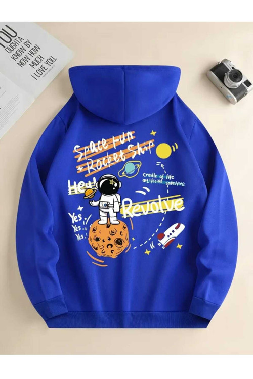 Malkoçbey The Galaxy Baskılı Kapüşonlu Sweatşhirt