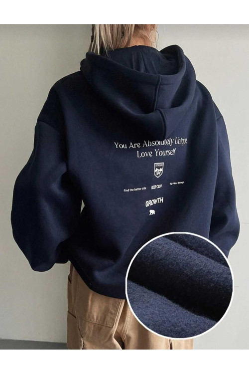 Malkoçbey Your Self Sırt Baskılı Kapüşonlu Sweatshirt