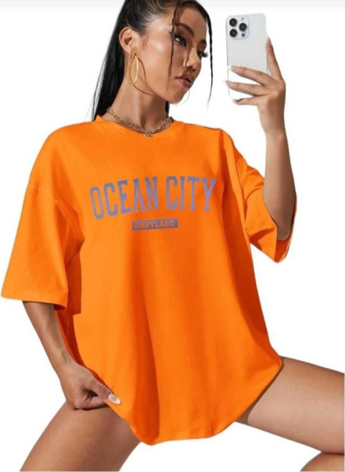 Malkoçbey Ocean City Baskılı Oversize Unisex Basic T-Şhirt