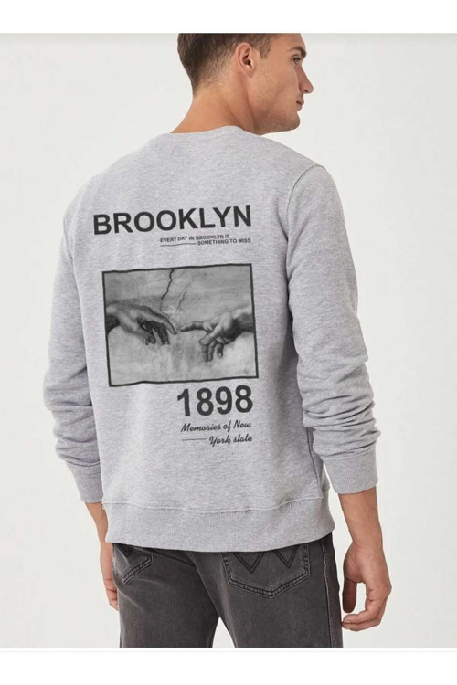 Baskılı Oyaka Unisex Oversize Sweatşhirt