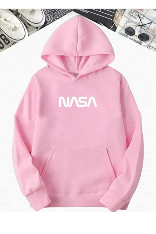 Baskılı Kapüşonlu Unisex Oversize Sweatşhirt