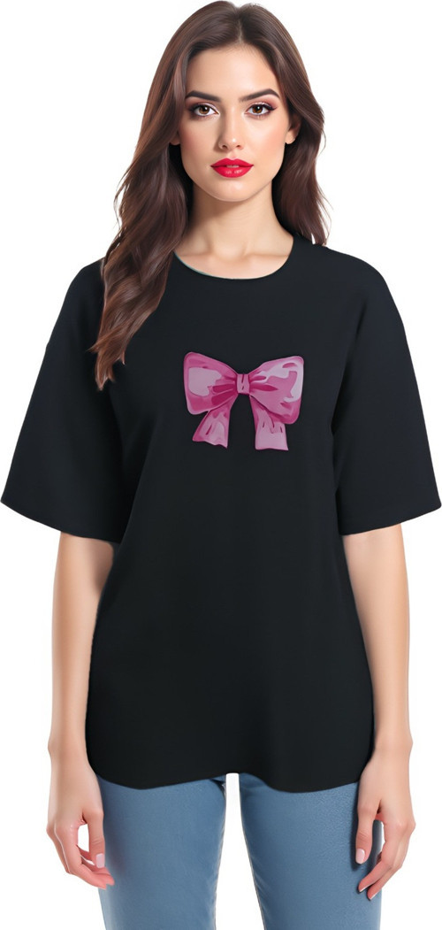 Pembe Fiyonk Baskılı Basic S-M-L-Xl -6-13 Yaş Tişört