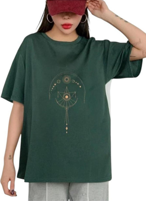 Malkoçbey Terazi Baskılı Oversize Unisex Basic T-Şihirt