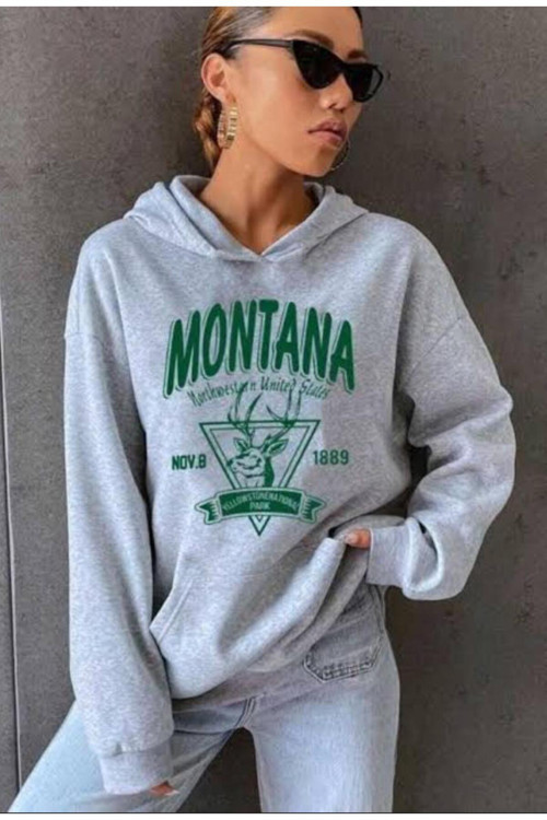 Malkoçbey Baskılı Oyaka Oversize Unisex Swetşhirt