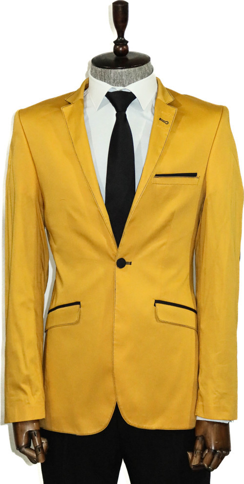 Single Button Collar Garni Tippet Yellow Jacket