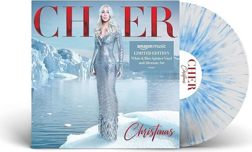 CHER - CHRISTMAS (AMAZON EXCLUSIVE WHITE AND BLUE SPLATTER VINYL + ALTERNATE COVER) - 1 PLAK