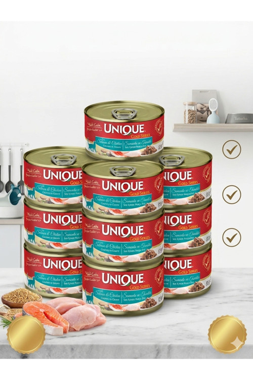 Gold Series Somonlu & Tavuklu Konserve Yaş Kedi Maması 85 Gr (Sos Içinde Parça Etli) 12 Adet